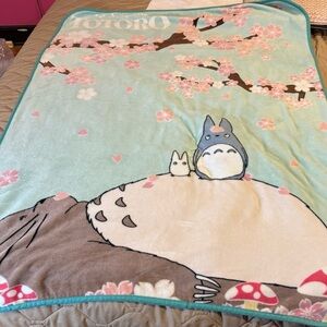 Studio Ghibli My Neighbor Totoro  Blanket Sleeping Under Sakura 40 X 52 EUC